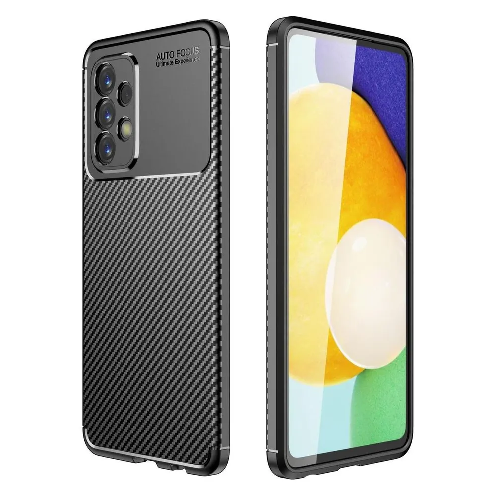 König Design Hülle Handy Schutz für Samsung Galaxy A23 Case Cover Tasche Carbon Etuis Bumper (Samsung Galaxy A23)