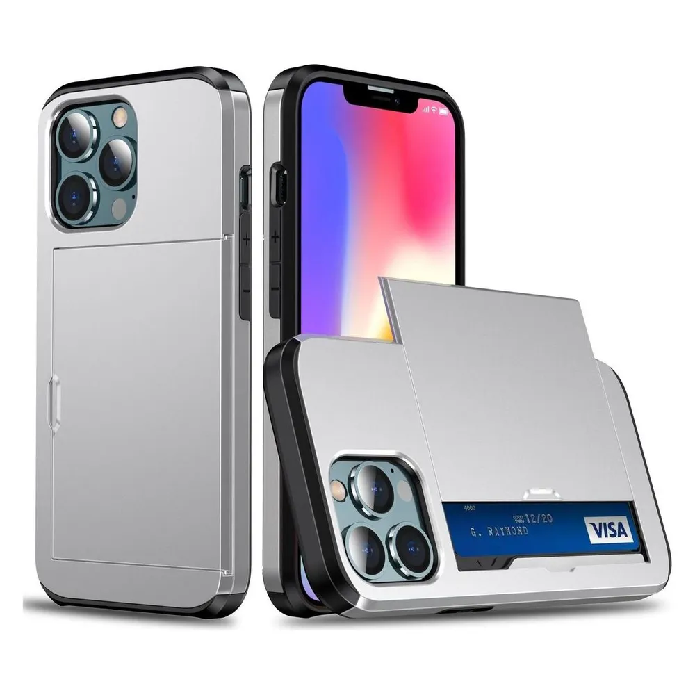 König Design Hülle Handy Schutz für Apple iPhone 13 Pro Case Cover Tasche Etuis Bumper Silber