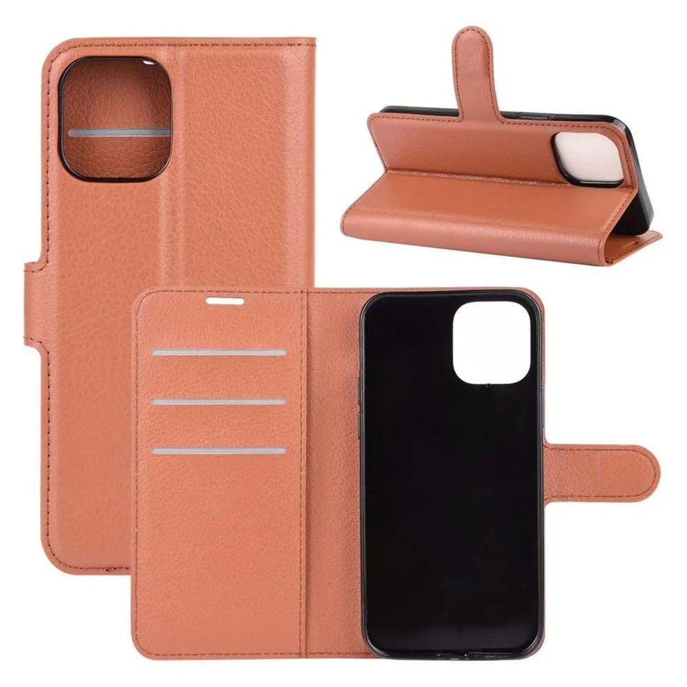 König Design Hülle Handy Schutz für Apple iPhone 12 Pro Max Case Cover Tasche Etuis Braun Neu