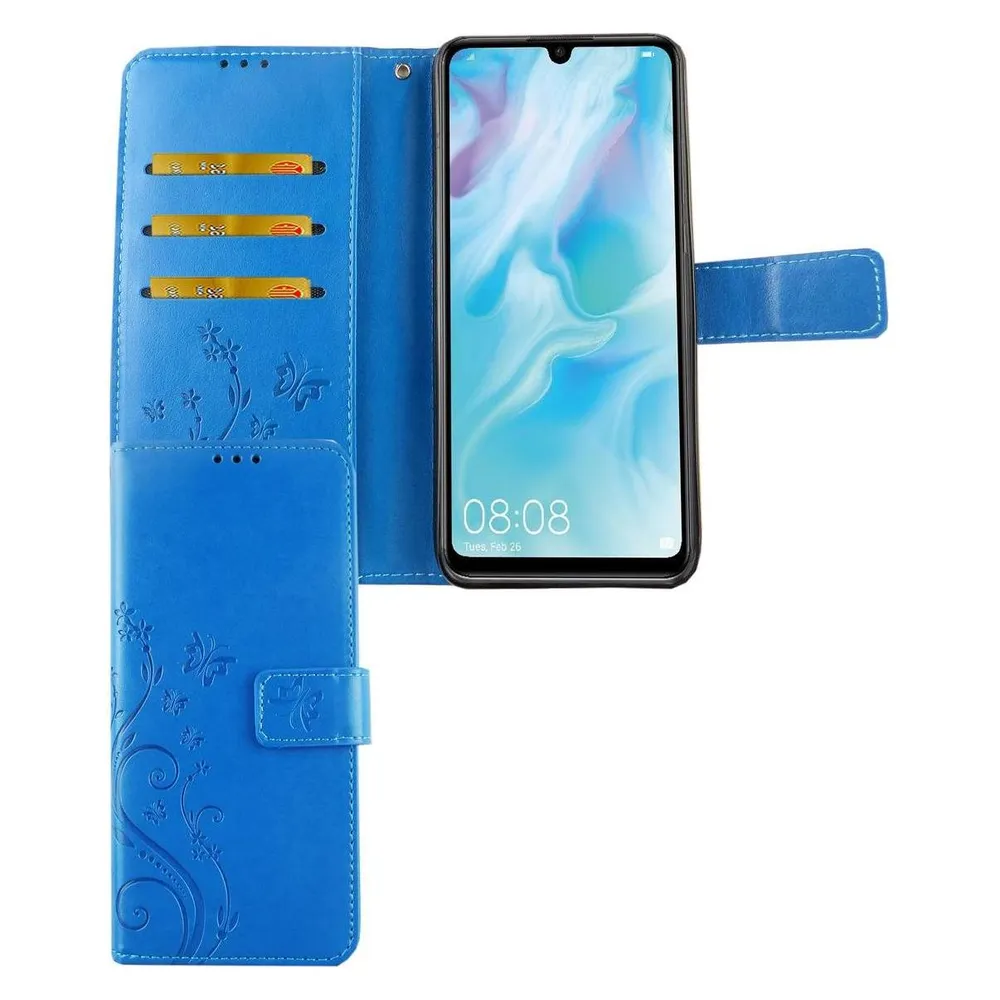 König Design Hülle Handy Schutz für Huawei P30 Lite Case Cover Tasche Wallet Etui Handyhülle (Huawei P30 Lite)