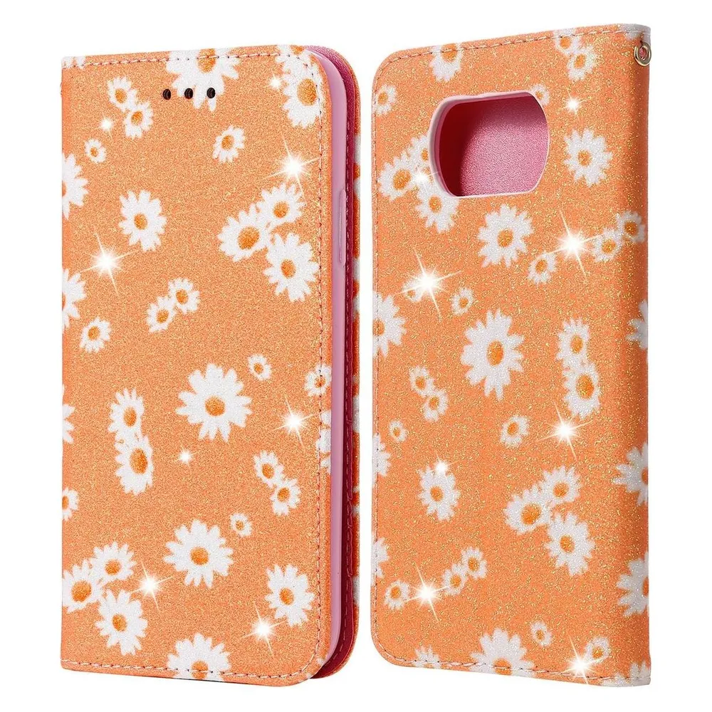 König Design Hülle Handy Schutz für Xiaomi Poco X3 Case Flip Cover Tasche Etuis Bumper Orange (Xiaomi Poco X3)