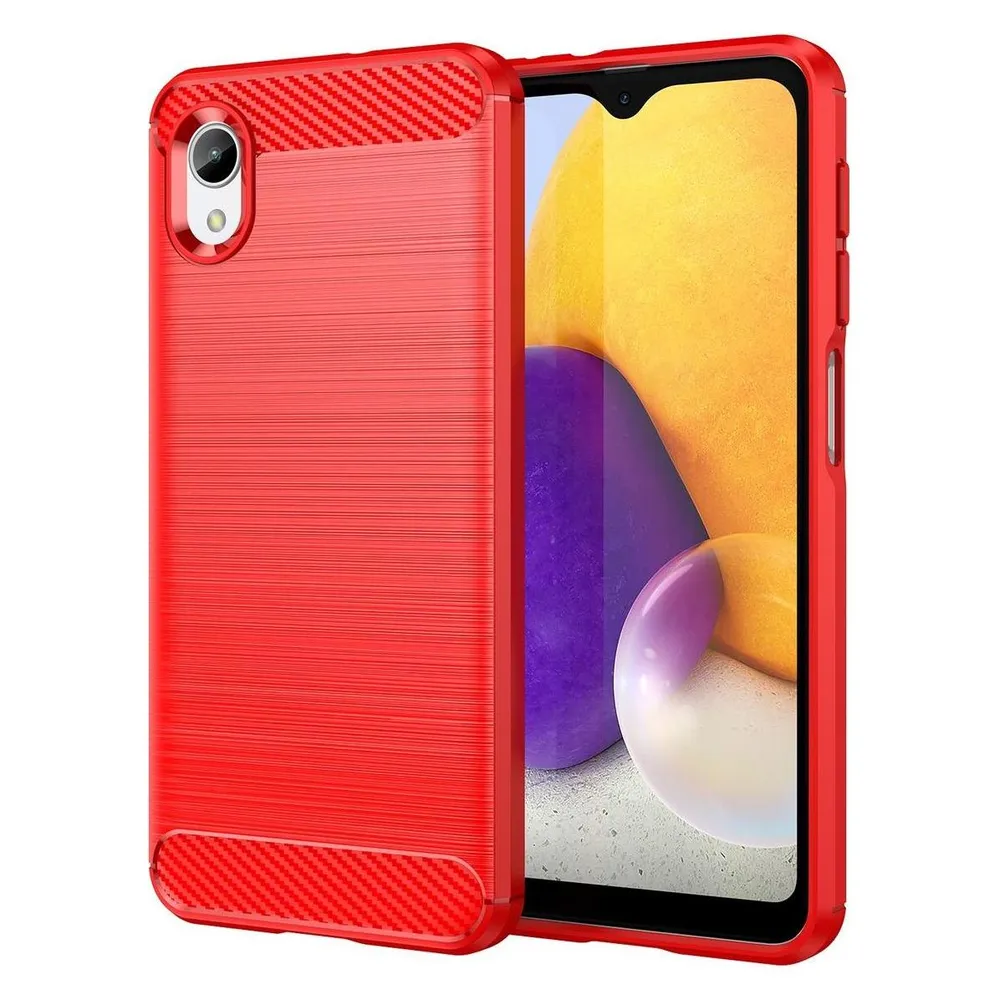 König Design Hülle Handy Schutz für Samsung Galaxy A22e Case Cover Etuis Bumper Carbon Schale Neu (Samsung Galaxy A22)