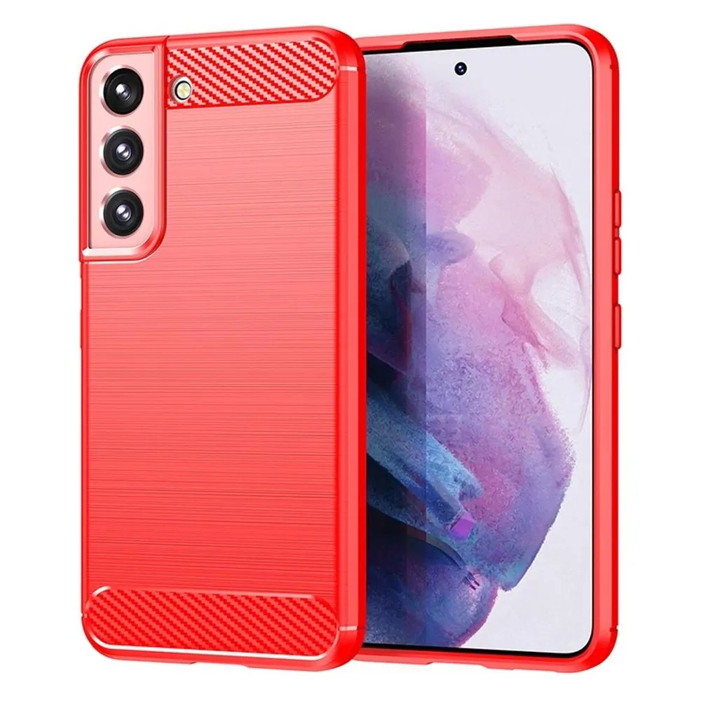 König Design Hülle Handy Schutz für Xiaomi Sony Samsung Case Cover Bumper Carbon Optik Etuis (Samsung Galaxy S22+)