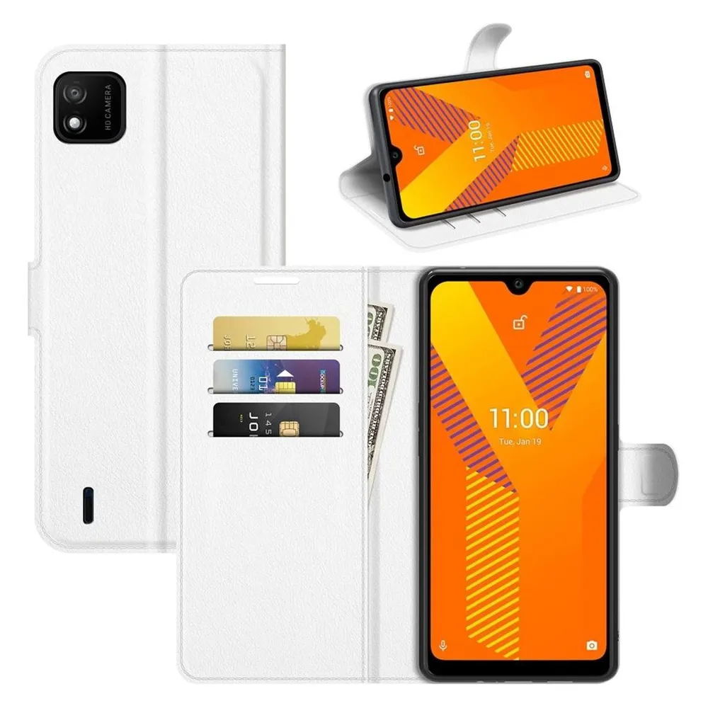 König Design Hülle Handy Schutz für Wiko Y62 Case Flip Cover Tasche Etuis Bumper Schwarz Neu (Wiko Y62)