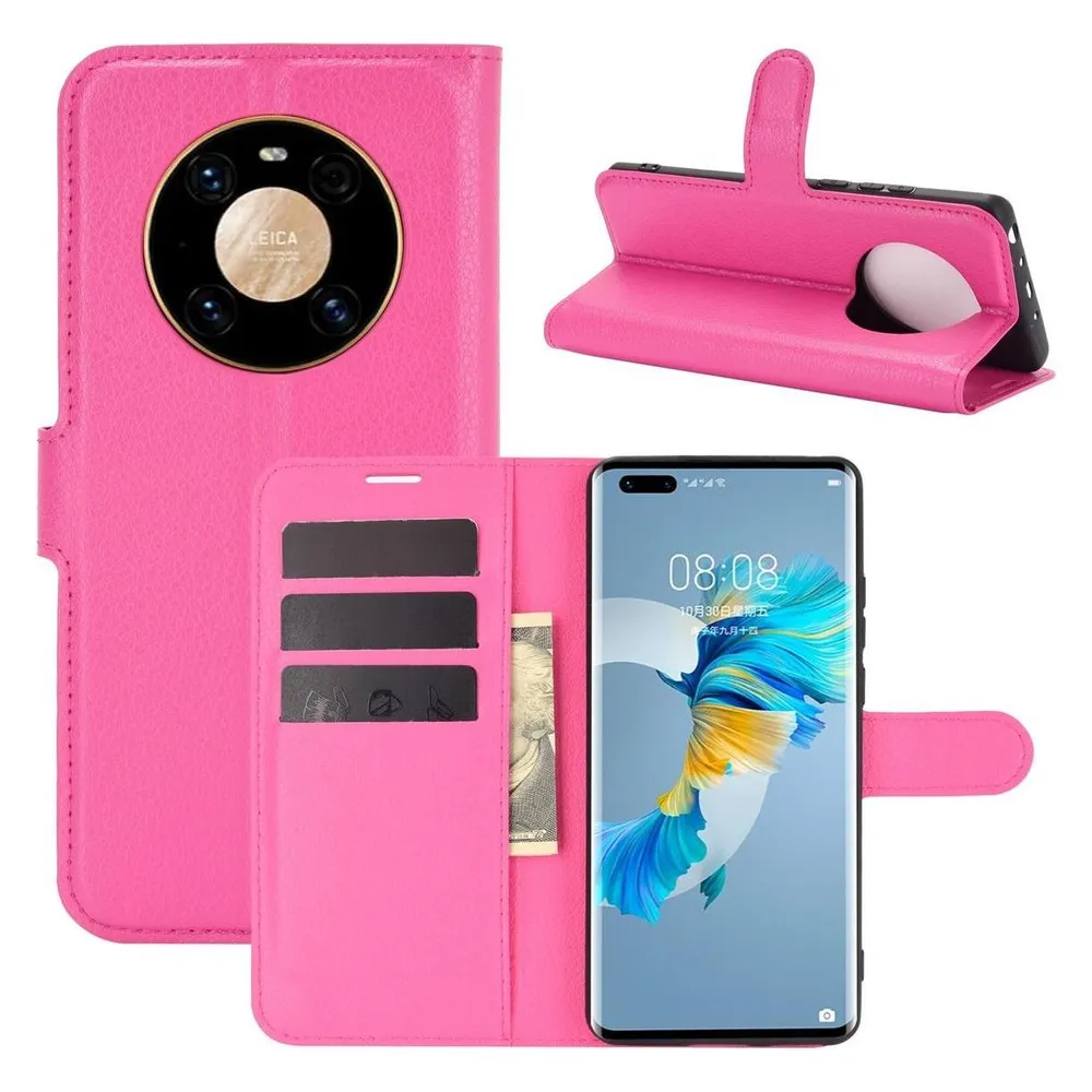 König Design Hülle Handy Schutz für Huawei Mate 40 Pro Case Cover Tasche Etuis Bumper Rosa