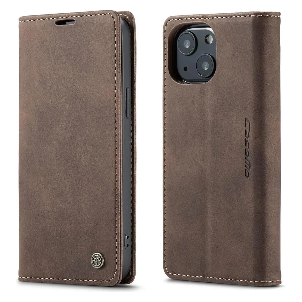 König Design Hülle Handy Schutz für Apple iPhone 13 mini Case Flip Cover Tasche Etuis Braun (Apple iPhone 13 mini)
