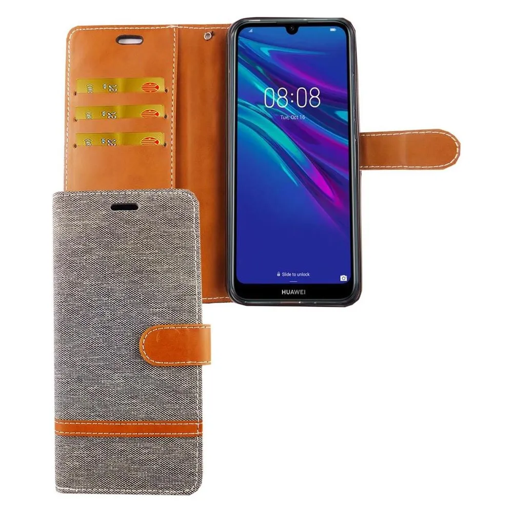 König Design Hülle Handy Schutz für Huawei Y6 (2019) Case Cover Tasche Wallet Etui Handyhülle (Huawei Y6 (2019))