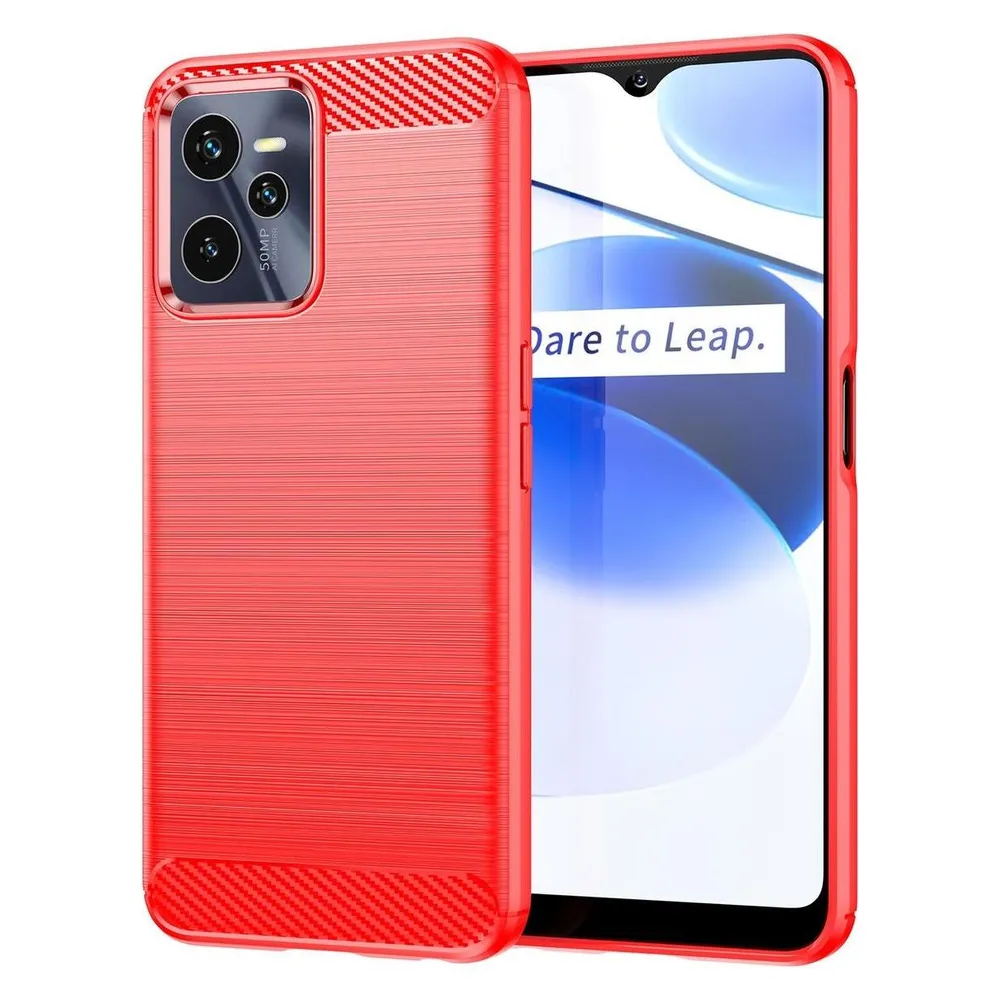 König Design Hülle Handy Schutz für Sony OnePlus Realme Xiaomi Case Cover Bumper Carbon Optik (Realme C35)
