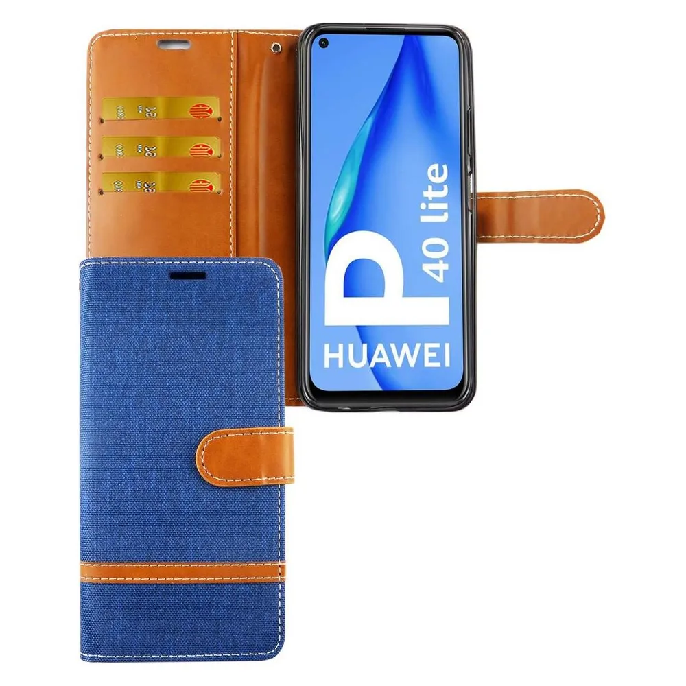 König Design Hülle Handy Schutz für Huawei P40 Lite Case Cover Tasche Wallet Etui Handyhülle (Huawei P40 Lite)