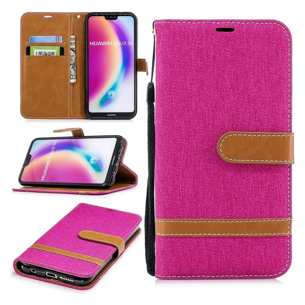 König Design Hülle Handy Schutz für Huawei P20 Lite Case Cover Tasche Wallet Etui Handyhülle (Huawei P20 Lite)