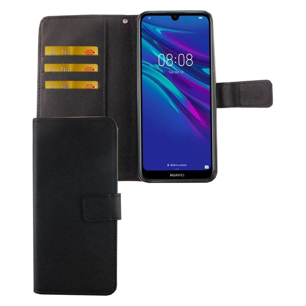 König Design Hülle Handy Schutz für Huawei Y6 (2019) Case Cover Tasche Wallet Etui Handyhülle (Huawei Y6 (2019))