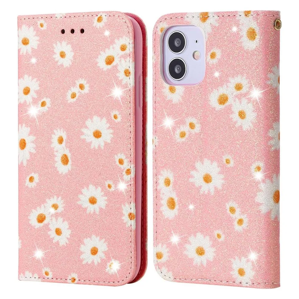 König Design Hülle Handy Schutz für Apple iPhone 12 Mini Case Flip Cover Tasche Etuis Rosa (Apple iPhone 12 mini)