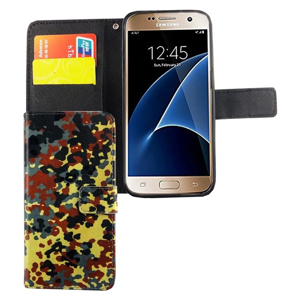 König Design Hülle Handy Schutz für Samsung Galaxy S7 Case Cover Tasche Wallet Etui Bumper (Samsung Galaxy S7)