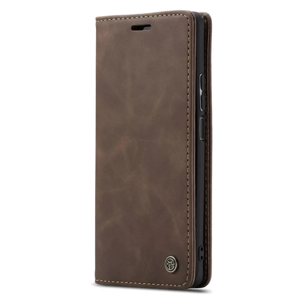 König Design Hülle Handy Schutz für Huawei P40 Lite Case Flip Cover Tasche Etuis Bumper Braun (Huawei P40 Lite)