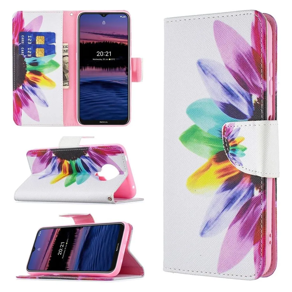 König Design Hülle Handy Schutz für Nokia G10 G20 Case Flip Cover Tasche Etuis Bumper Weiss (Nokia G10, Nokia G20)