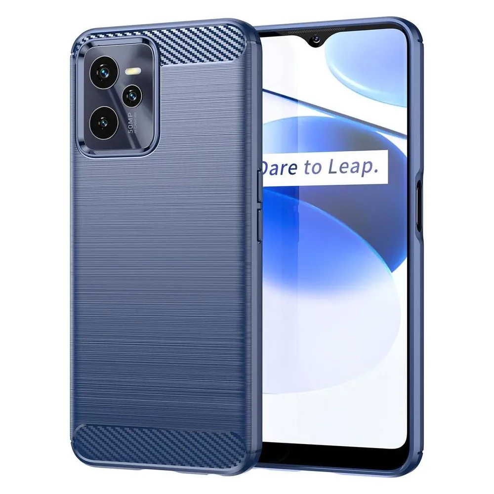König Design Hülle Handy Schutz für Sony OnePlus Realme Xiaomi Case Cover Bumper Carbon Optik (Realme C35)