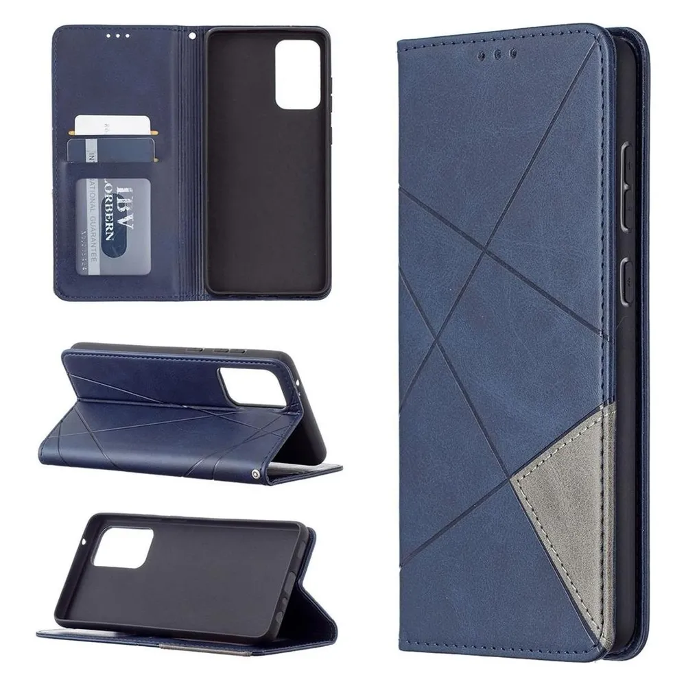 König Design Hülle Handy Schutz für Samsung Galaxy A72 5G Case Cover Tasche Etui Bumper Blau (Samsung Galaxy A72 5G)