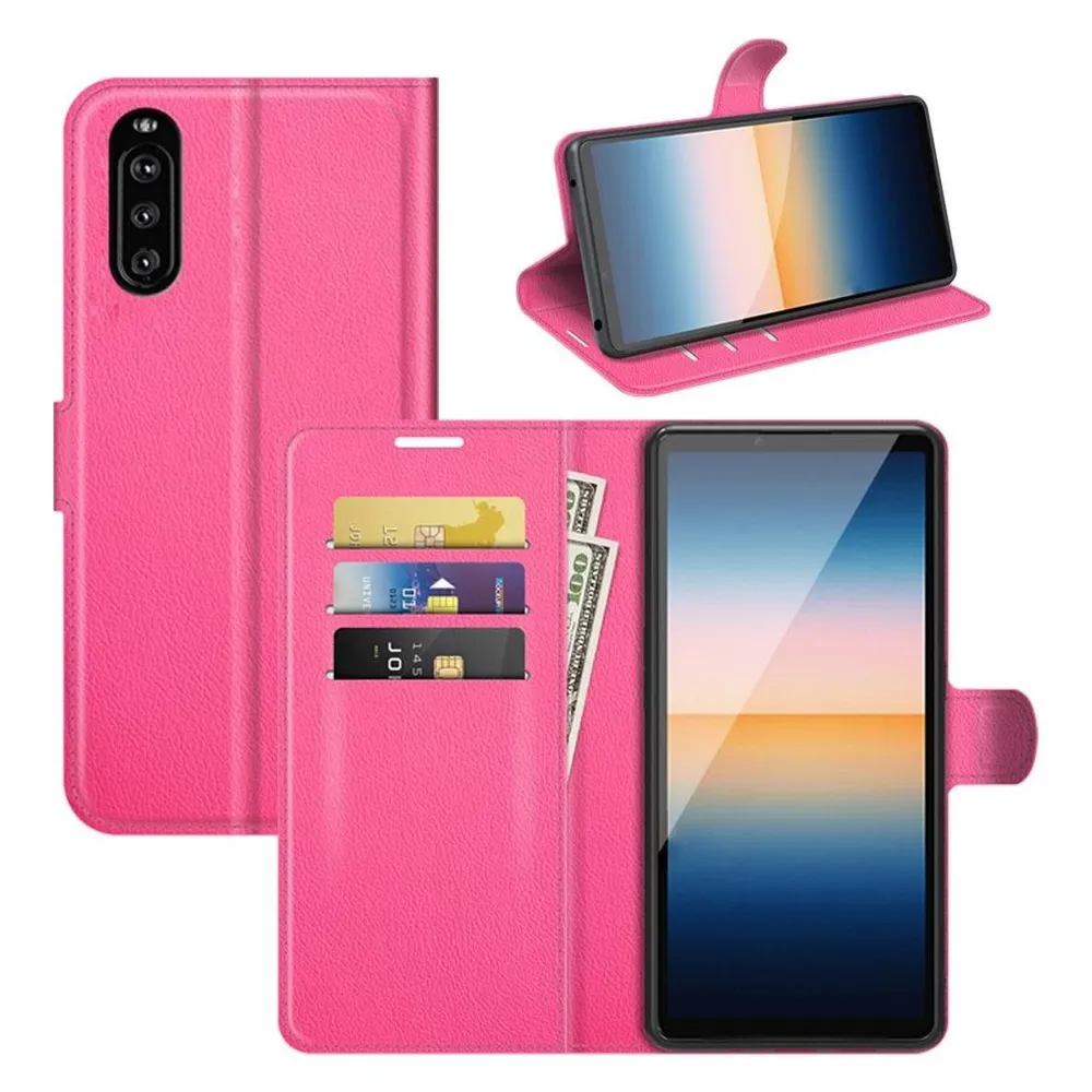 König Design Hülle Handy Schutz für Sony Xperia 10 III Case Flip Cover Tasche Etuis Schwarz (Sony Xperia 10 III)