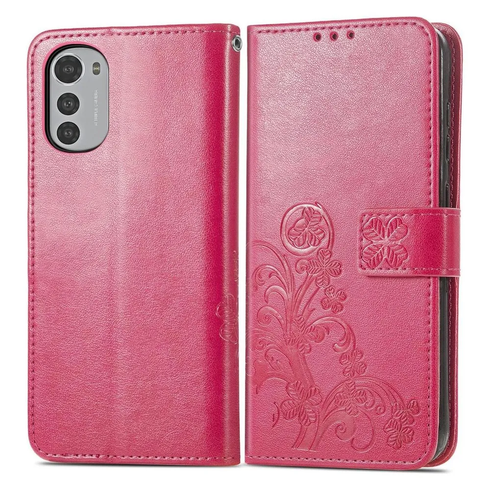 König Design Hülle Handy Schutz für Motorola Moto E32 Case Cover Tasche Etui Wallet Bumper (Motorola Moto E32)