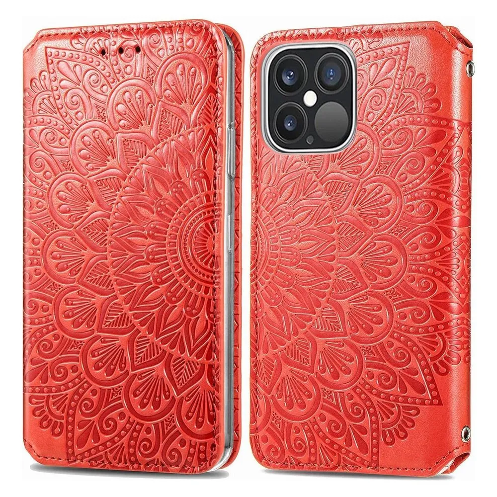 König Design Hülle Handy Schutz für Apple iPhone 13 Pro Case Cover Tasche Etuis Bumper Rot (Apple iPhone 13 Pro)