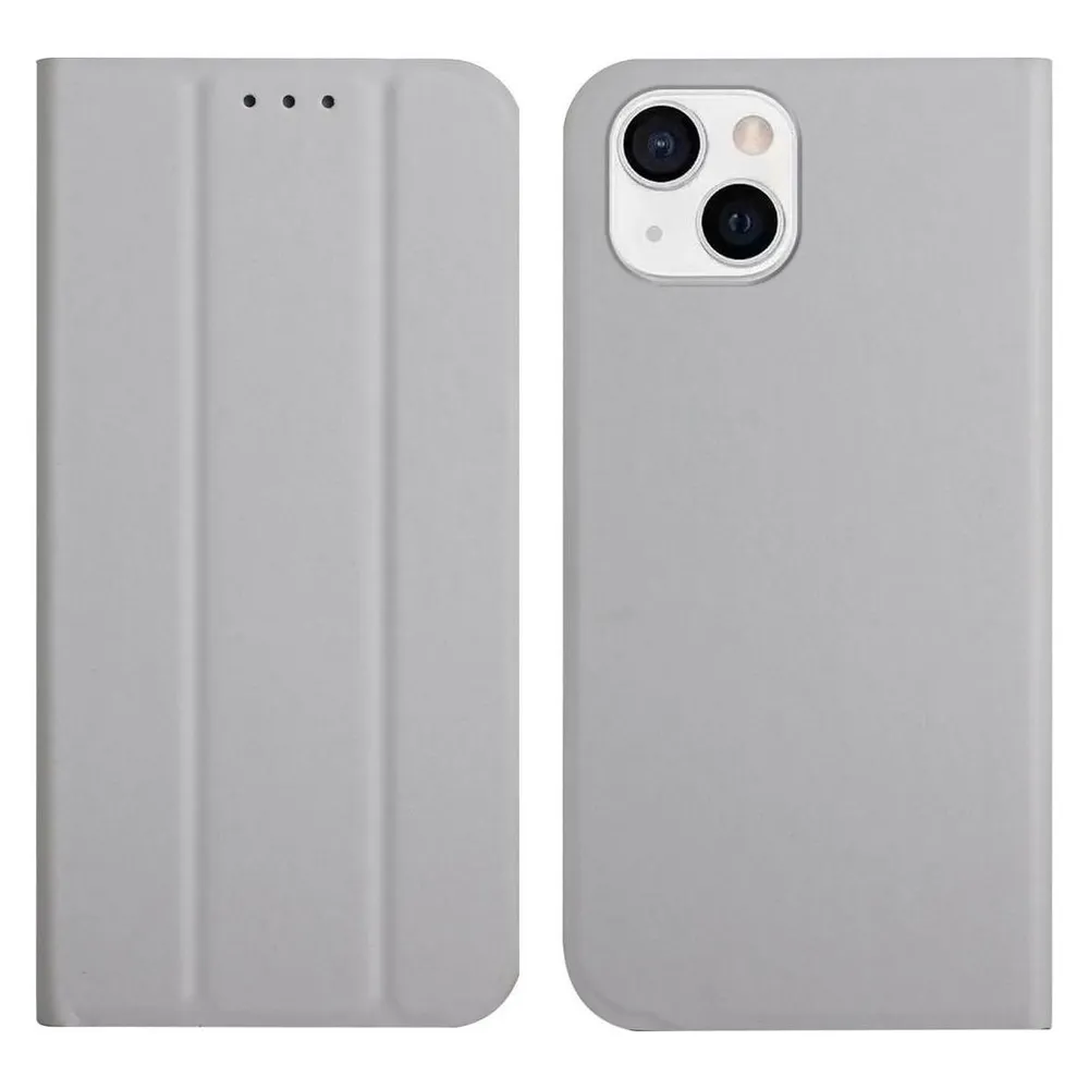 König Design Hülle Handy Schutz für Apple iPhone 13 mini Case Flip Cover Tasche Etuis Grau