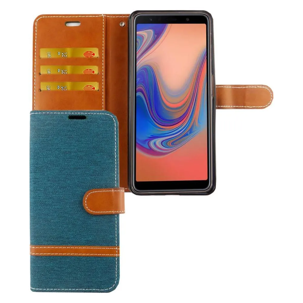 König Design Hülle Handy Schutz für Samsung Galaxy A7 (2018) Case Cover Tasche Wallet Etui (Samsung Galaxy A7 (2018))