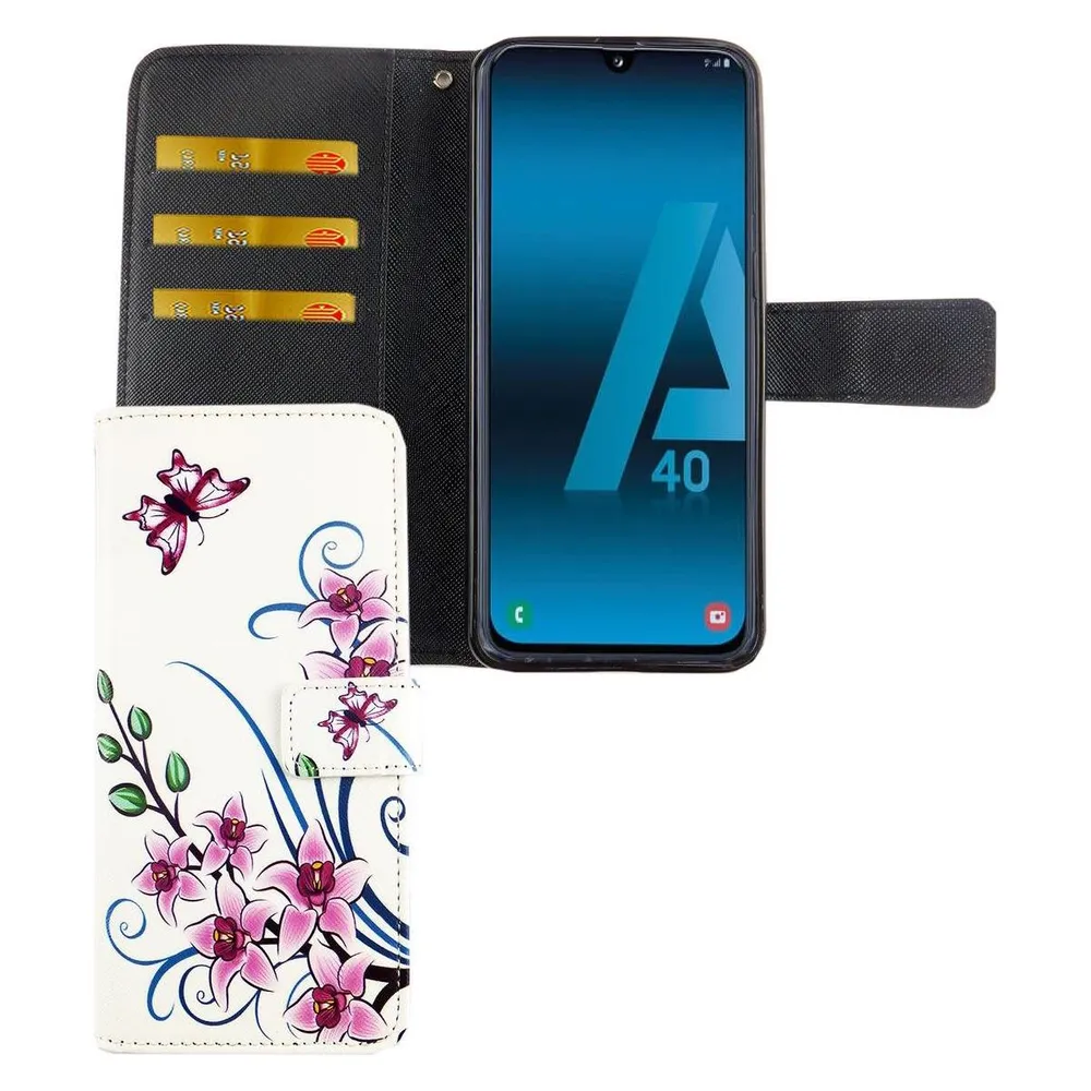 König Design Hülle Handy Schutz für Samsung Galaxy A40 Case Cover Tasche Wallet Etui Bumper (Samsung Galaxy A40)