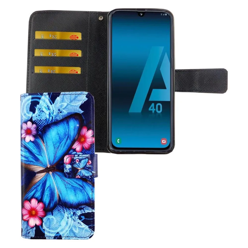 König Design Hülle Handy Schutz für Samsung Galaxy A40 Case Cover Tasche Wallet Etui Bumper (Samsung Galaxy A40)
