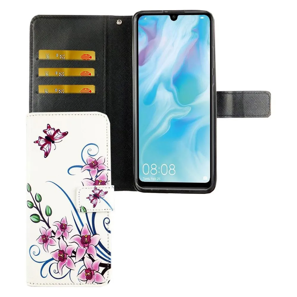König Design Hülle Handy Schutz für Huawei P30 Lite Case Cover Tasche Wallet Etui Handyhülle (Huawei P30 Lite)