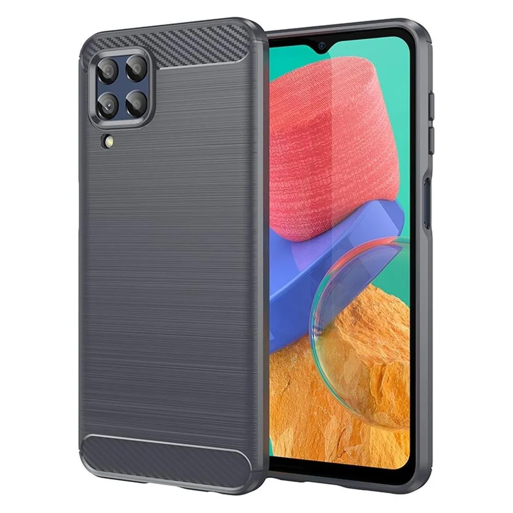 König Design Hülle Handy Schutz für Xiaomi Sony Samsung Case Cover Bumper Carbon Optik Etuis (Samsung Galaxy M33)