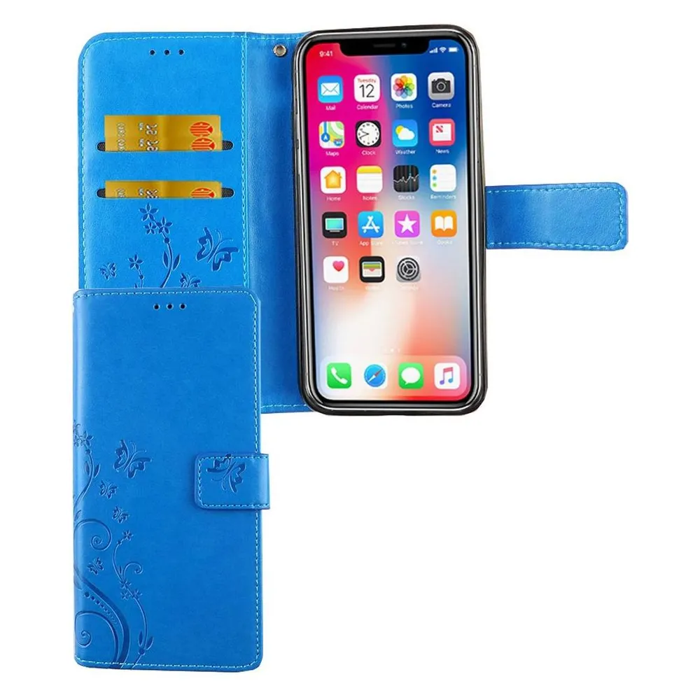 König Design Hülle Handy Schutz für Apple iPhone XS Case Cover Tasche Wallet Etui Handyhülle (Apple iPhone XS)