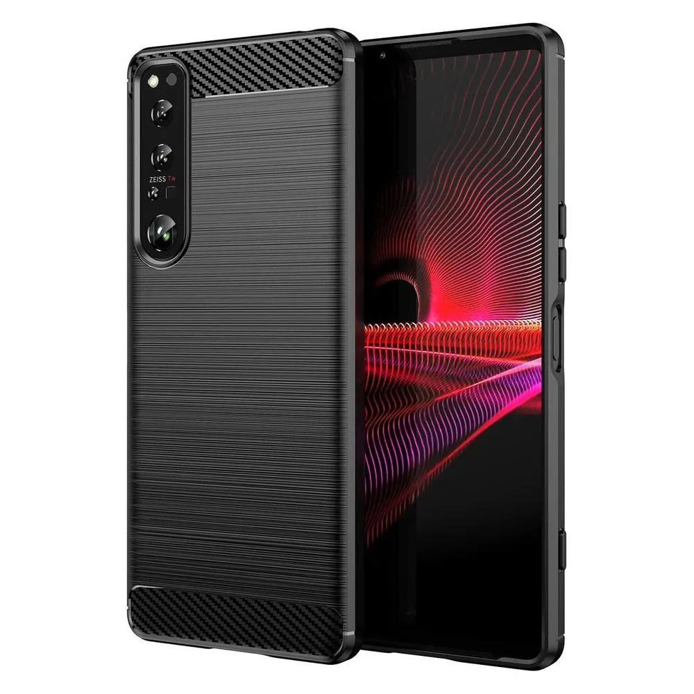 König Design Hülle Handy Schutz für Sony OnePlus Realme Xiaomi Case Cover Bumper Carbon Optik (Sony Xperia 1 IV)
