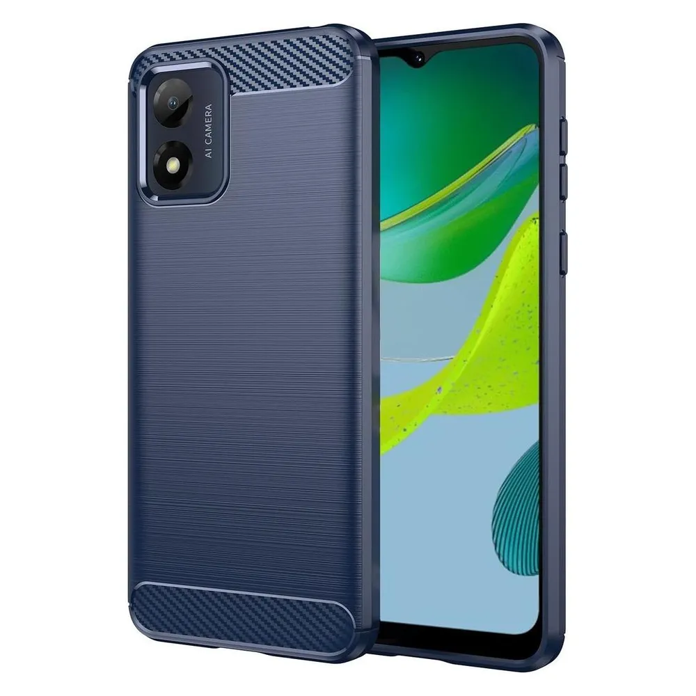 König Design Hülle Handy Schutz für Motorola Moto E13 Case Cover Etuis Bumper Carbon Schale Neu