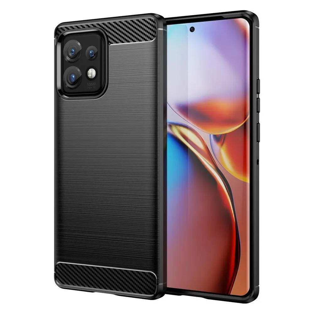 König Design Hülle Handy Schutz für Motorola Moto X40 Case Cover Etuis Bumper Carbon Schale (Motorola Moto X40)
