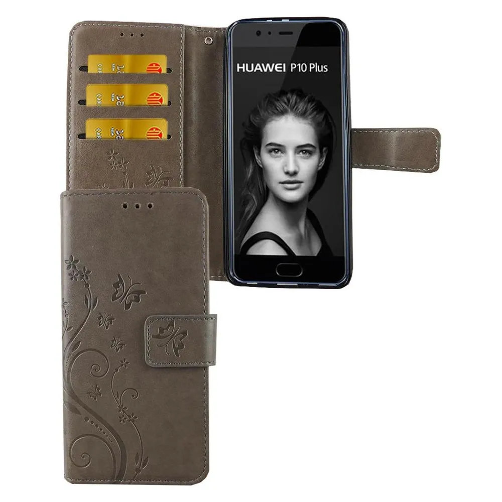 König Design Hülle Handy Schutz für Huawei P10 Plus Case Cover Tasche Wallet Etui Handyhülle (Huawei P10 Plus)