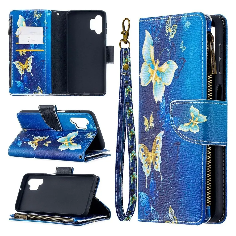König Design Hülle Handy Schutz für Samsung Galaxy A32 5G Case Flip Cover Tasche Etuis Blau (Samsung Galaxy A32 5G)