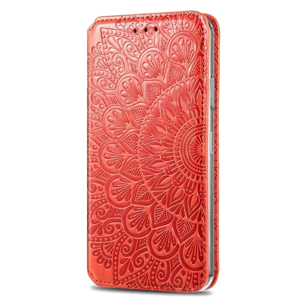 König Design Hülle Handy Schutz für Apple iPhone 12 Mini Case Flip Cover Tasche Etuis Rot Neu