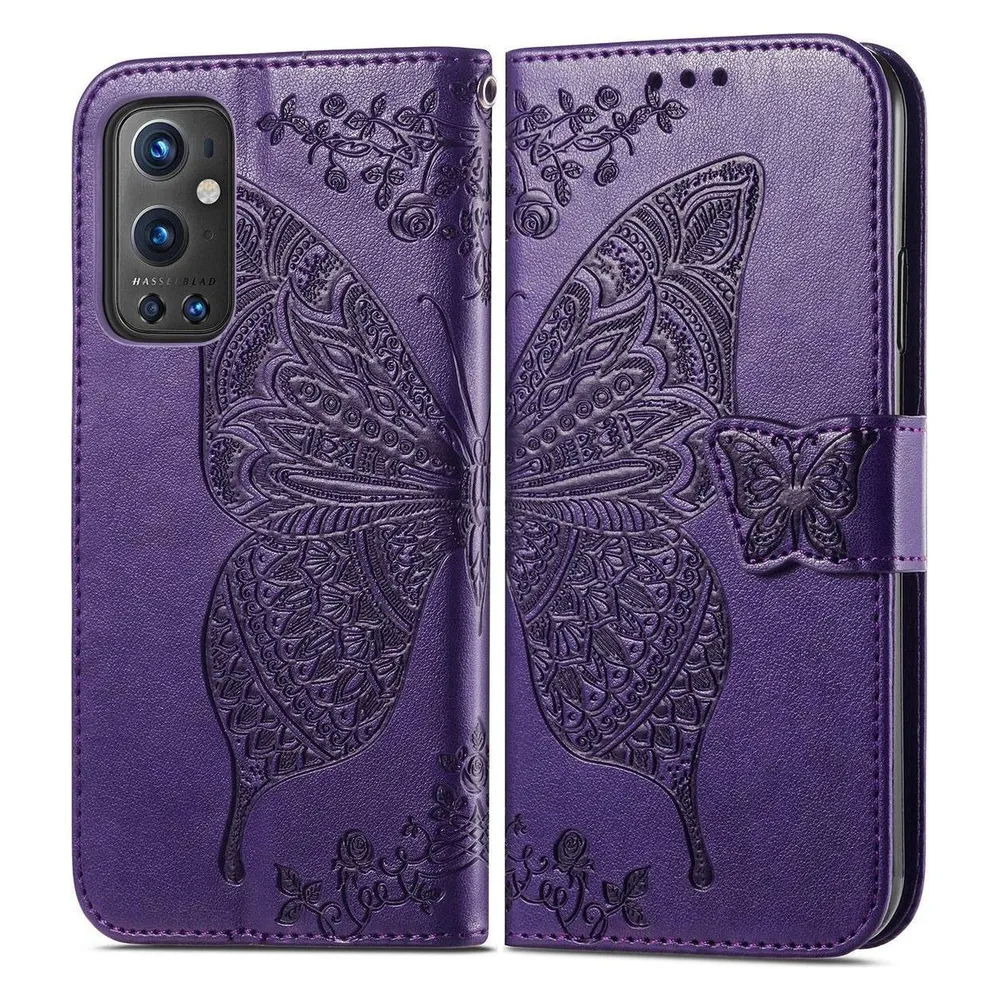 König Design Hülle Handy Schutz für OnePlus 9 Pro Case Flip Cover Tasche Etuis Bumper Violett (OnePlus 9 Pro)