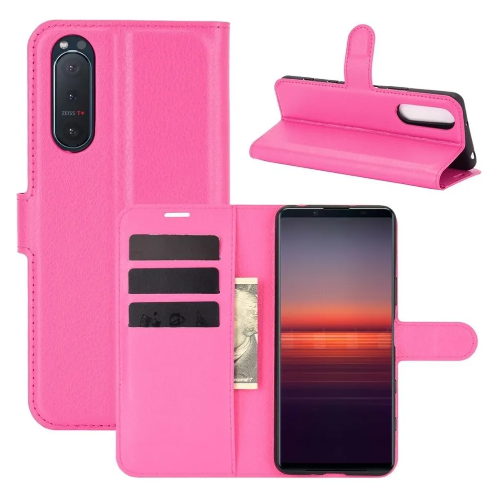 König Design Hülle Handy Schutz für Sony Xperia 5 II Case Flip Cover Tasche Etuis Bumper Rosa (Sony Xperia 5 II)