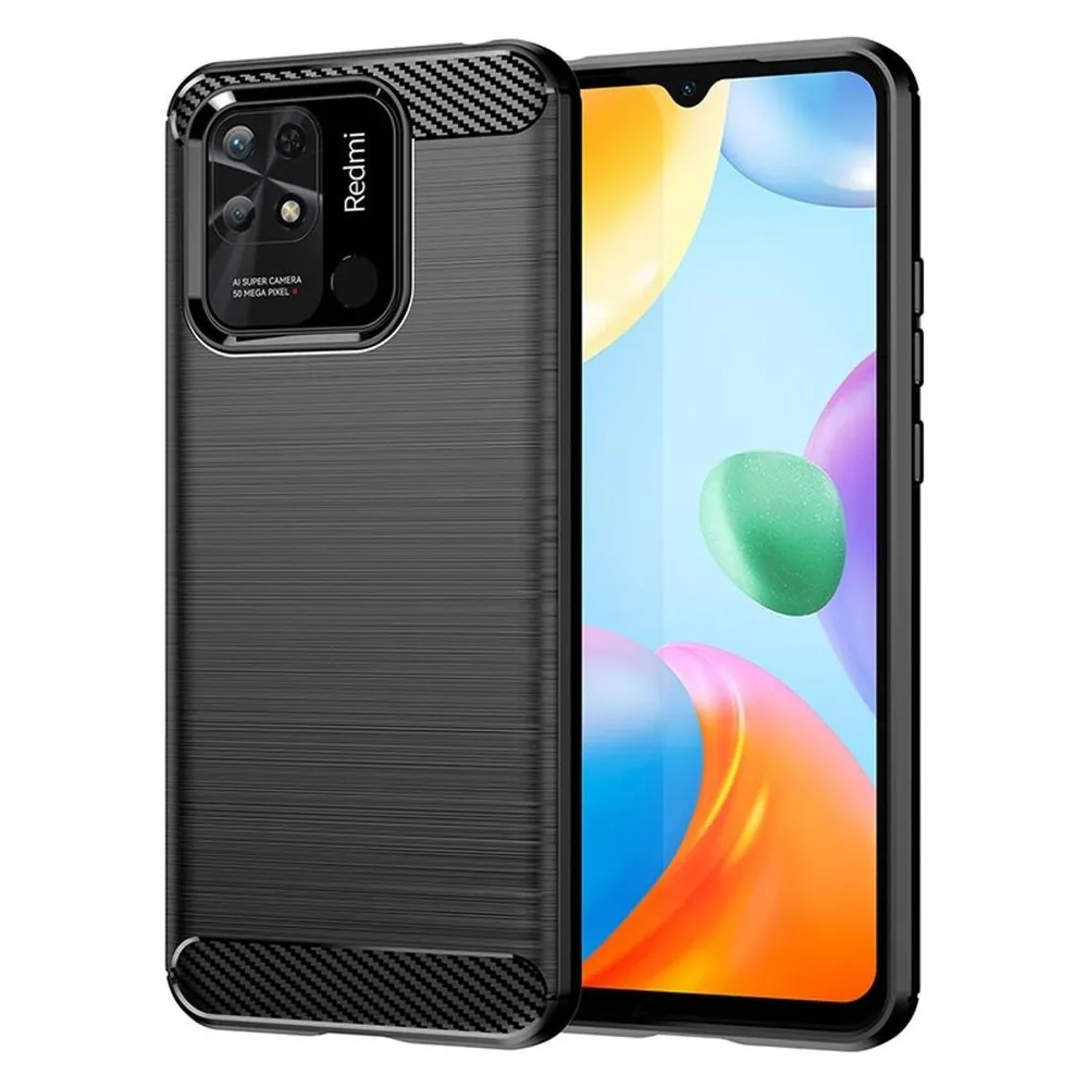 König Design Hülle Handy Schutz für Xiaomi Sony Samsung Case Cover Bumper Carbon Optik Etuis (Xiaomi Redmi 10C)