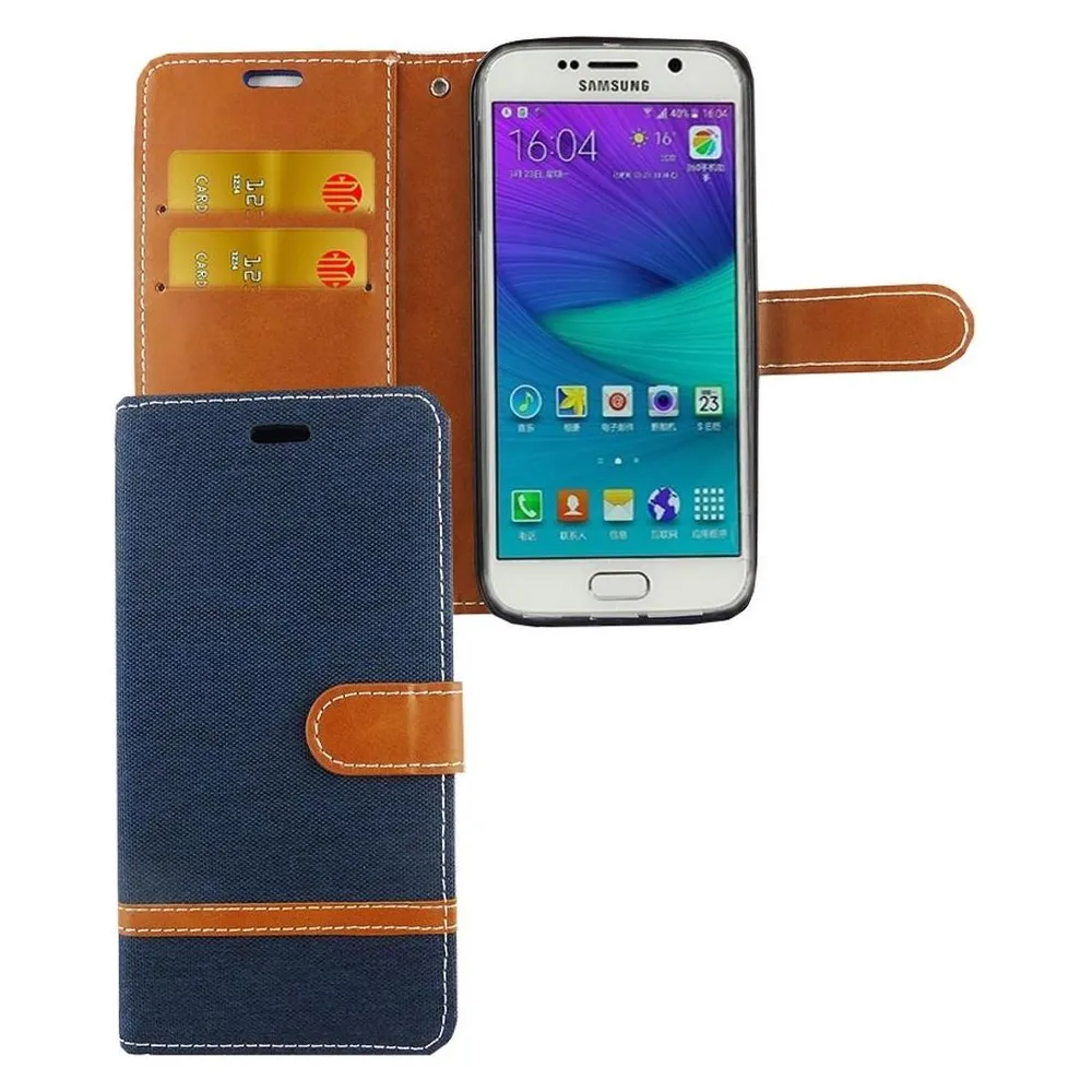 König Design Hülle Handy Schutz für Samsung Galaxy S6 Edge Case Cover Tasche Wallet Etui Neu (Samsung Galaxy S6 Edge)