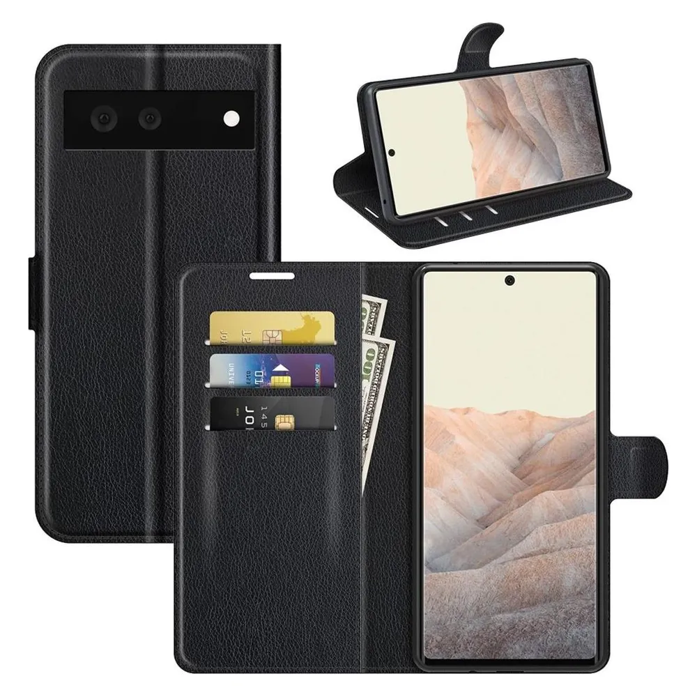König Design Hülle Handy Schutz für Google Pixel 6 Case Flip Cover Tasche Etuis Bumper Neu (Google Pixel 6a)