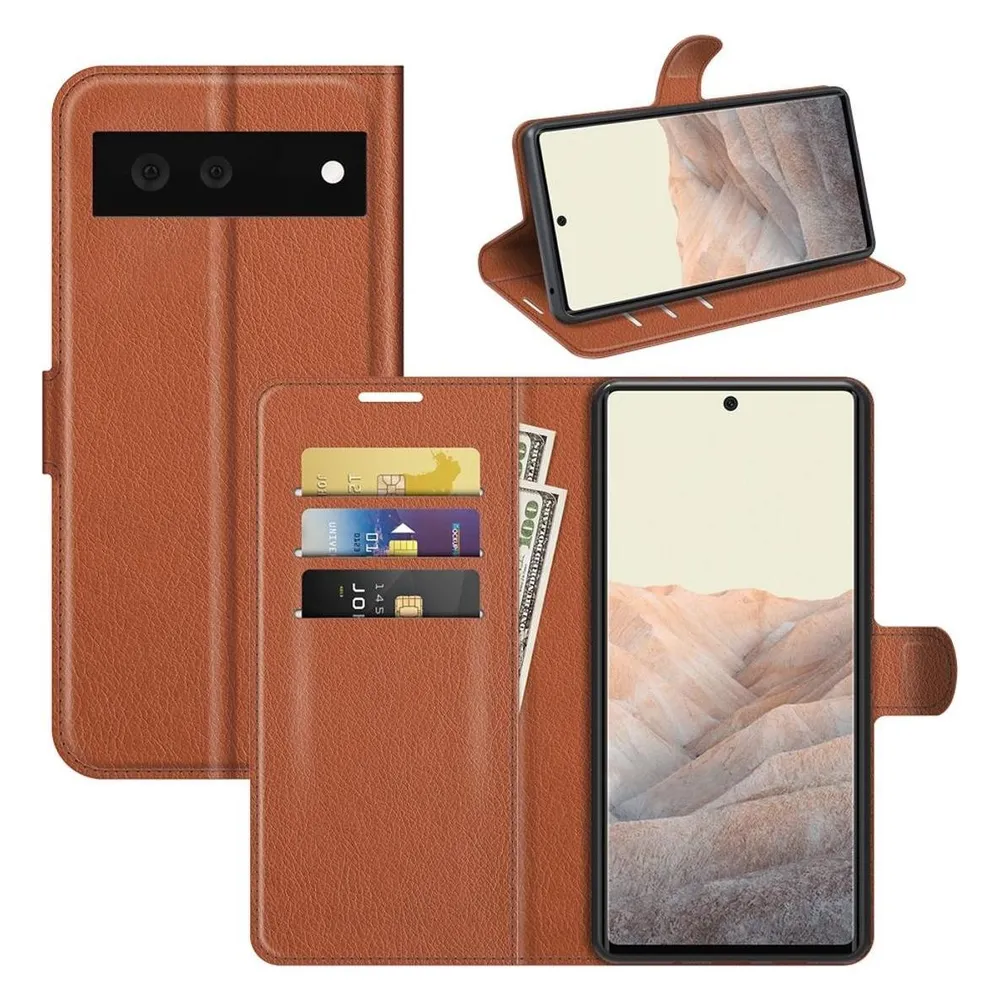 König Design Hülle Handy Schutz für Google Pixel 6 Case Flip Cover Tasche Etuis Bumper Neu (Google Pixel 6a)