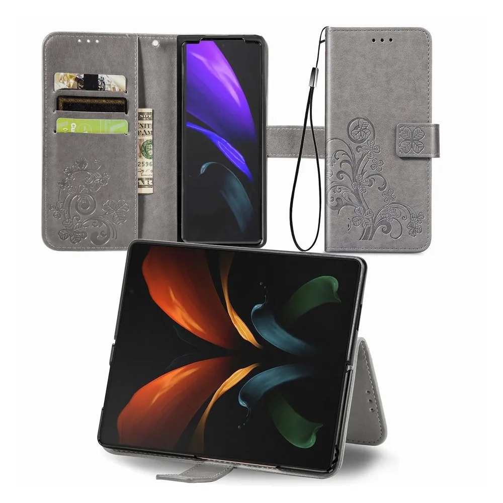 König Design Hülle Handy Schutz für Samsung Galaxy Z Fold3 5G Case Cover Tasche Etuis Grau (Samsung Galaxy Z Fold3 5G)