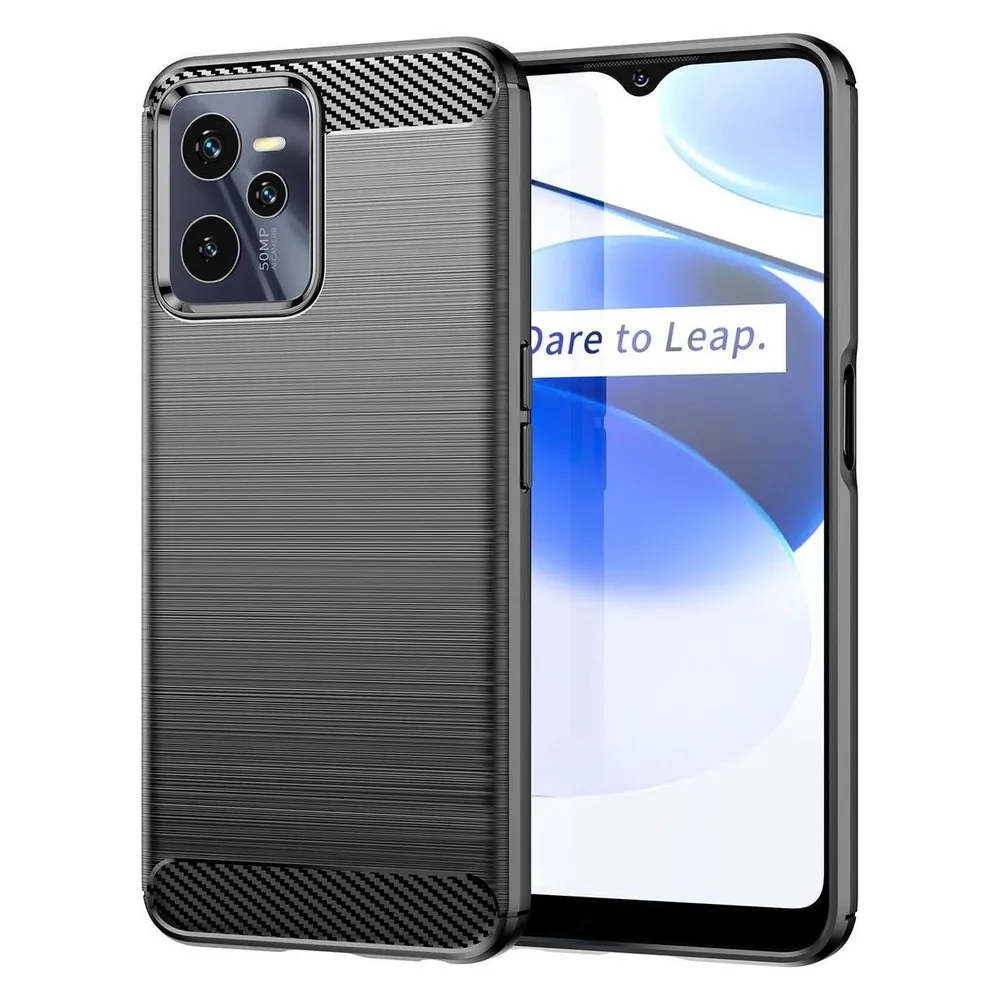 König Design Hülle Handy Schutz für Sony OnePlus Realme Xiaomi Case Cover Bumper Carbon Optik (Realme C35)