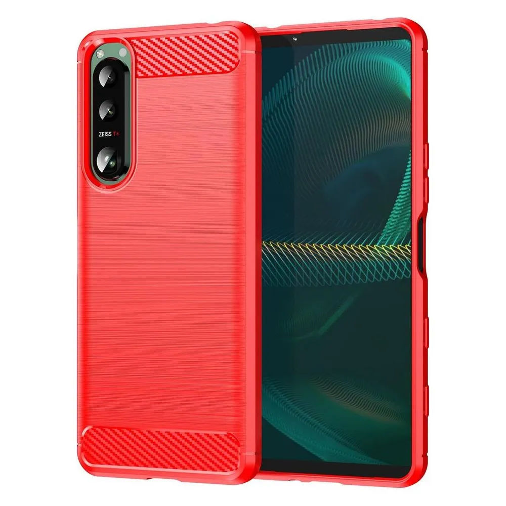 König Design Hülle Handy Schutz für Xiaomi Sony Samsung Case Cover Bumper Carbon Optik Etuis (Sony Xperia 5 III)