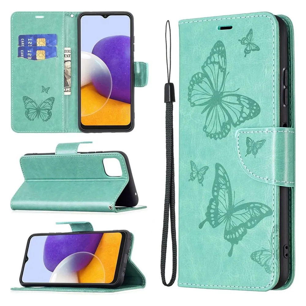 König Design Hülle Handy Schutz für Samsung Galaxy A22 5G Case Cover Tasche Etui Bumper Grün (Samsung Galaxy A22 5G)