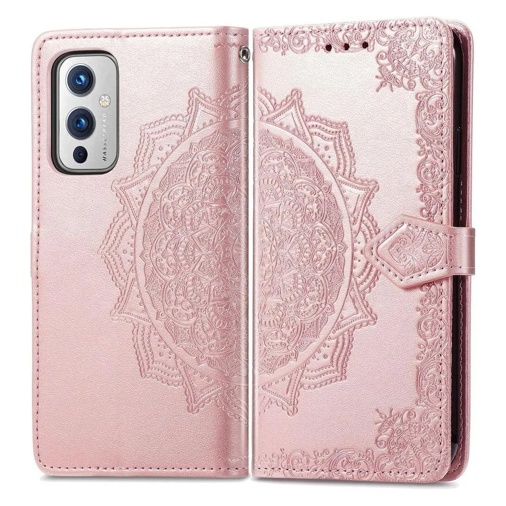 König Design Hülle Handy Schutz für OnePlus 9 Case Flip Cover Tasche Etuis Bumper Rosa Neu (OnePlus 9)