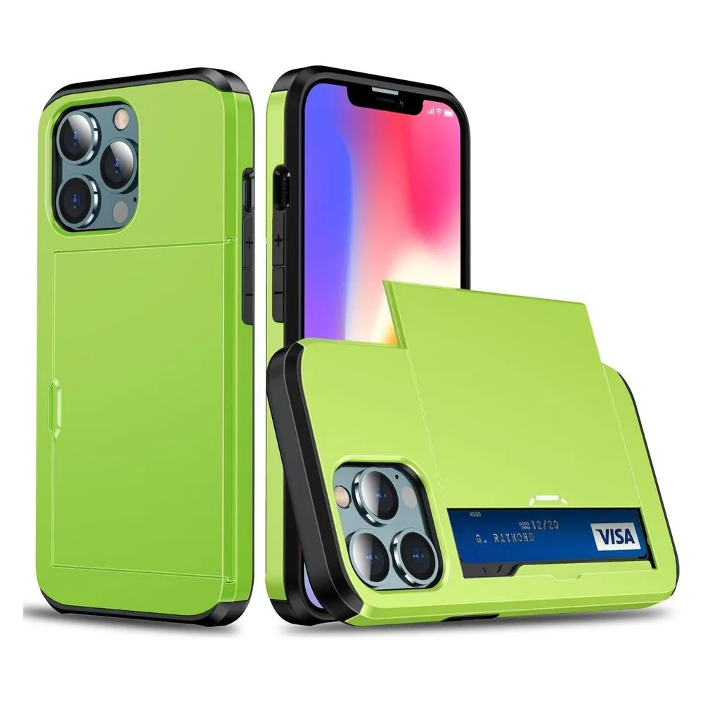 König Design Hülle Handy Schutz für Apple iPhone 13 Pro Case Cover Tasche Etuis Bumper Grün (Apple iPhone 13 Pro)