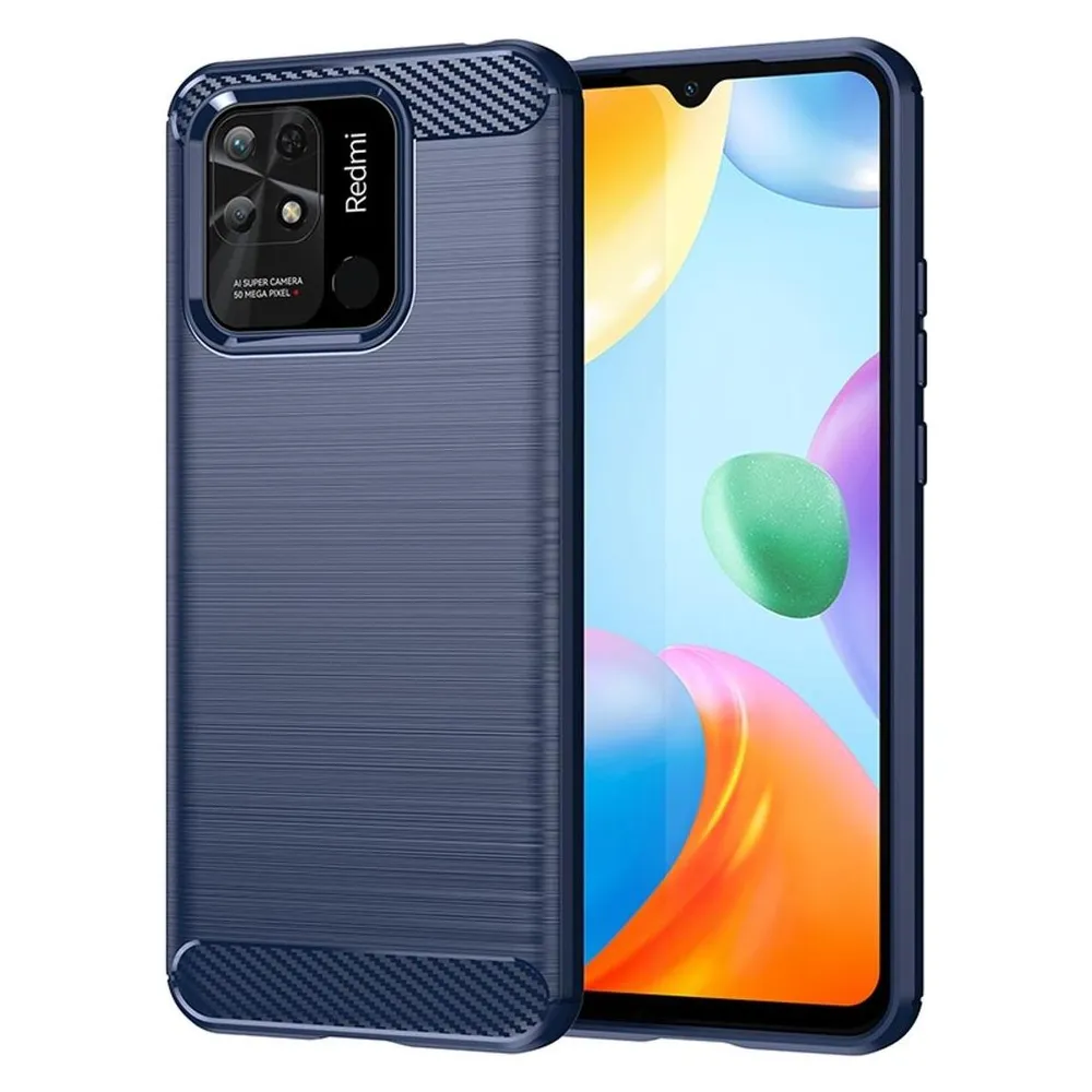 König Design Hülle Handy Schutz für Xiaomi Sony Samsung Case Cover Bumper Carbon Optik Etuis (Xiaomi Redmi 10C)